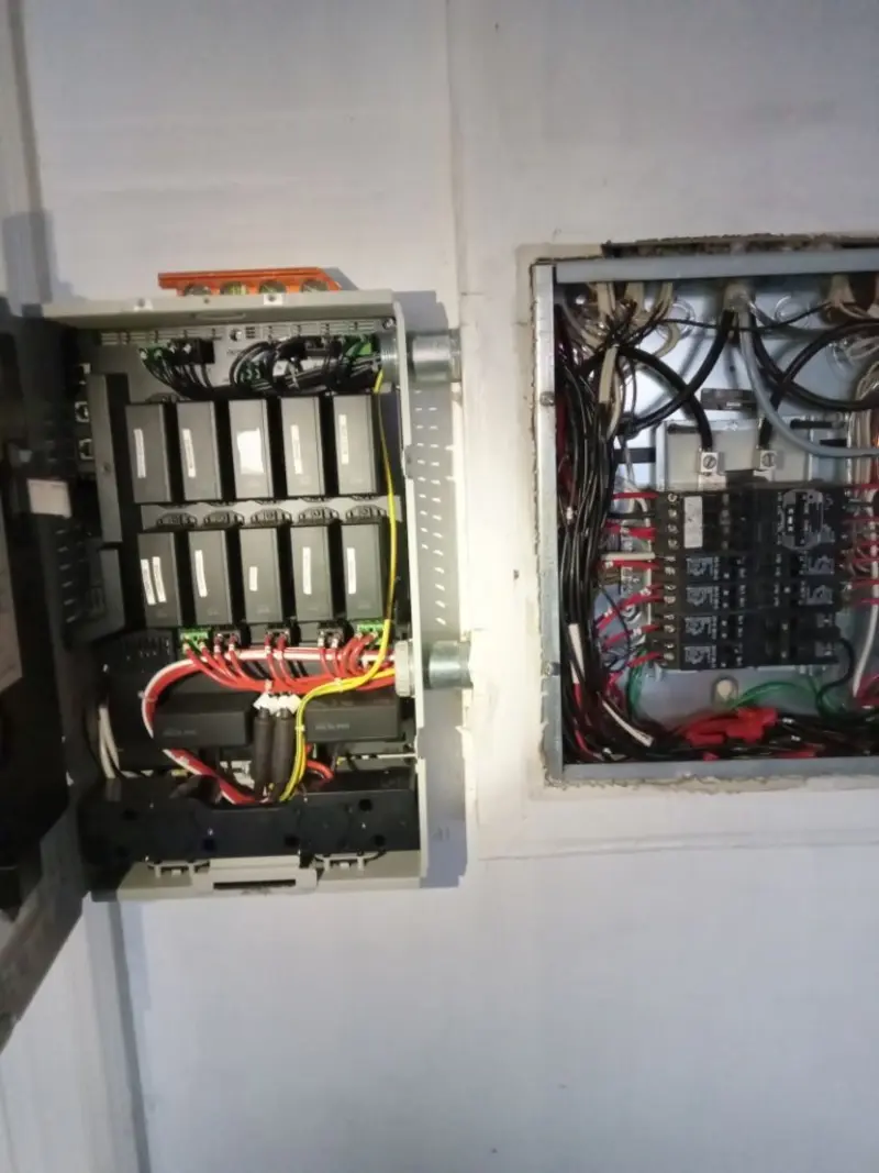 Electrical panel upgrade completed for Security Camera Wiring in Cody
